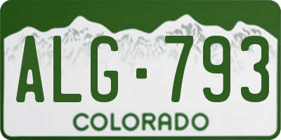 CO license plate ALG793
