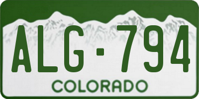 CO license plate ALG794
