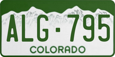 CO license plate ALG795