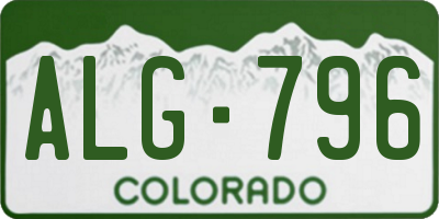 CO license plate ALG796