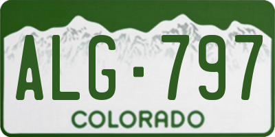 CO license plate ALG797