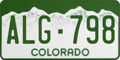 CO license plate ALG798