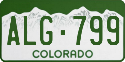 CO license plate ALG799