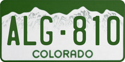 CO license plate ALG810