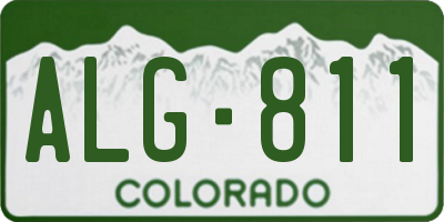 CO license plate ALG811