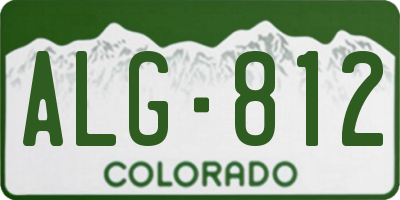 CO license plate ALG812