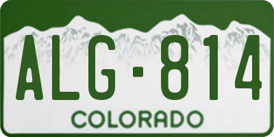 CO license plate ALG814