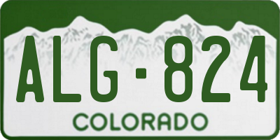 CO license plate ALG824