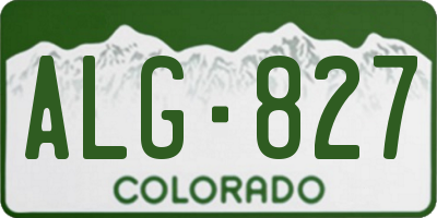 CO license plate ALG827
