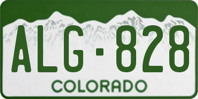 CO license plate ALG828