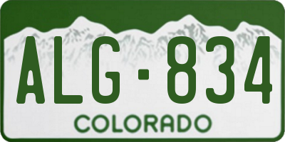 CO license plate ALG834