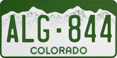 CO license plate ALG844