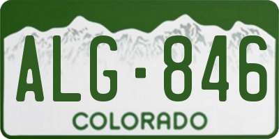 CO license plate ALG846