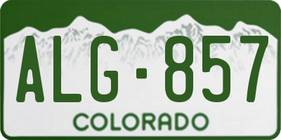 CO license plate ALG857