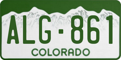 CO license plate ALG861