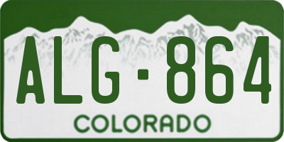 CO license plate ALG864