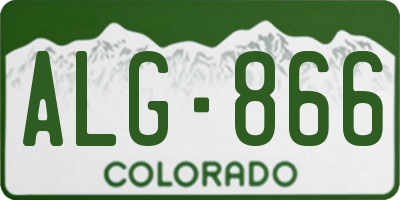 CO license plate ALG866