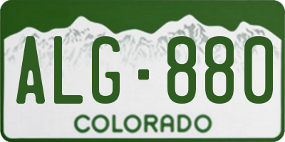 CO license plate ALG880