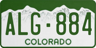 CO license plate ALG884