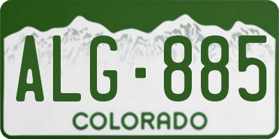 CO license plate ALG885