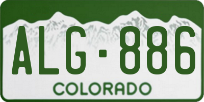 CO license plate ALG886