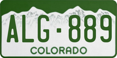 CO license plate ALG889
