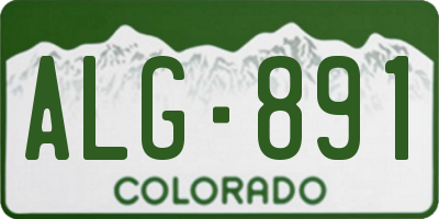 CO license plate ALG891