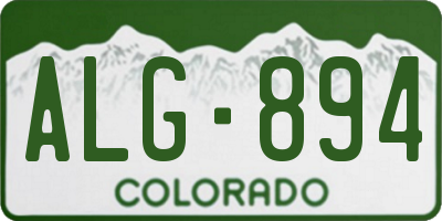 CO license plate ALG894