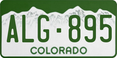CO license plate ALG895