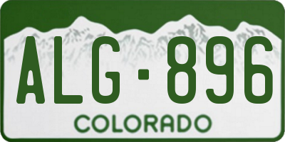 CO license plate ALG896