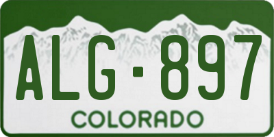 CO license plate ALG897