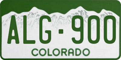 CO license plate ALG900