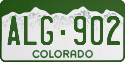 CO license plate ALG902