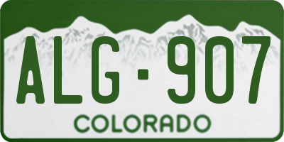 CO license plate ALG907