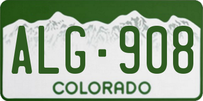 CO license plate ALG908