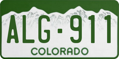 CO license plate ALG911