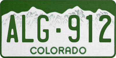 CO license plate ALG912