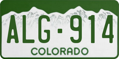 CO license plate ALG914