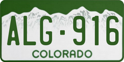 CO license plate ALG916