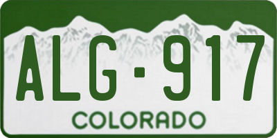 CO license plate ALG917