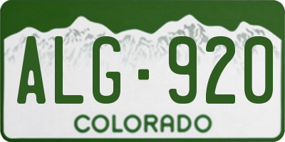 CO license plate ALG920