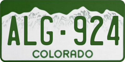 CO license plate ALG924