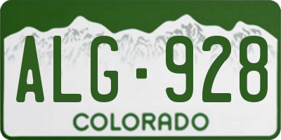 CO license plate ALG928