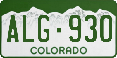CO license plate ALG930