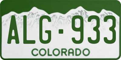 CO license plate ALG933