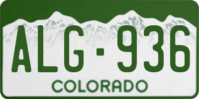 CO license plate ALG936