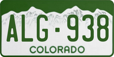 CO license plate ALG938