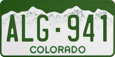 CO license plate ALG941