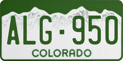 CO license plate ALG950