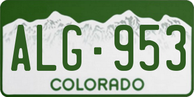 CO license plate ALG953